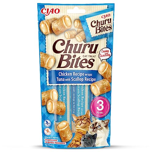 INABA Churu Bites mit 40% Hühnerfleisch und 32% Thunfisch Katzenleckerlis | Getreidefrei, Zuckerfrei, Keine Nebenerzeugnisse Katzensnacks | Perfekt zum Verstecken von Tablette 30 g (1er Pack) INABA Churu Bites mit 40% Hühnerfleisch und 32% Thunfisch Katzenleckerlis | Getreidefrei, Zuckerfrei, Keine Nebenerzeugnisse Katzensnacks | Perfekt zum Verstecken von Tablette 30 g (1er Pack) von INABA