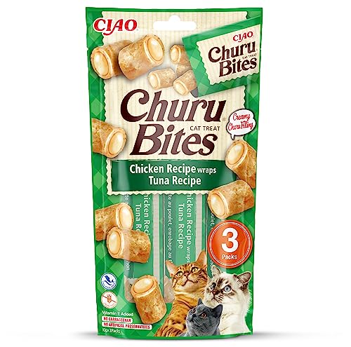 INABA Churu Bites mit 40% Hühnerfleisch und 33% Thunfisch Katzenleckerlis | Getreidefrei, Zuckerfrei, Keine Nebenerzeugnisse Katzensnacks | Perfekt zum Verstecken von Tablette 30 g (1er Pack) INABA Churu Bites mit 40% Hühnerfleisch und 33% Thunfisch Katzenleckerlis | Getreidefrei, Zuckerfrei, Keine Nebenerzeugnisse Katzensnacks | Perfekt zum Verstecken von Tablette 30 g (1er Pack) von INABA