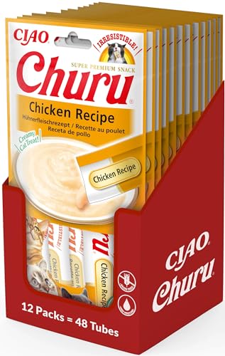 INABA Churu Puree Katzenleckerlis Creamy Snacks, Hochwertige Proteine mit Huhn 56 g (12er Pack), Katzensnacks in Premium Qualität INABA Churu Puree Katzenleckerlis Creamy Snacks, Hochwertige Proteine mit Huhn 56 g (12er Pack), Katzensnacks in Premium Qualität von INABA