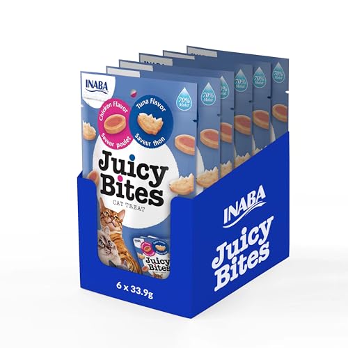 INABA Juicy Bites Reich an Hähnchen und Thunfisch Katzenleckerlis | Grain Free, No Sugar, No by-Products, Premium Cat Treats from Japan 33.9 g (6er Pack) von INABA