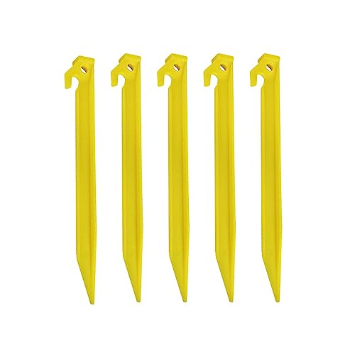 5 Stück Zeltheringe, winddicht, Baldachin, tragbar, strapazierfähig, Bodenheringe, 30 cm, Gelb von INACMWIH