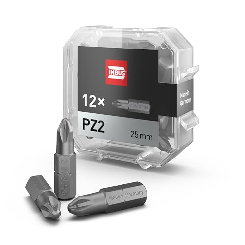INBUS® 74452 Bit-Box PZ2 × 25mm (Zähhart), 12 Stück — Made in Germany von INBUS