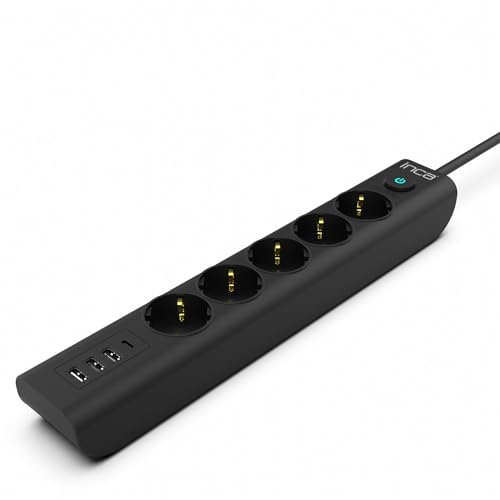 INCA Steckdosenleiste IPW-44TU 5fach, 3xUSB-A+1xUSB-C, 1,5m von INCA