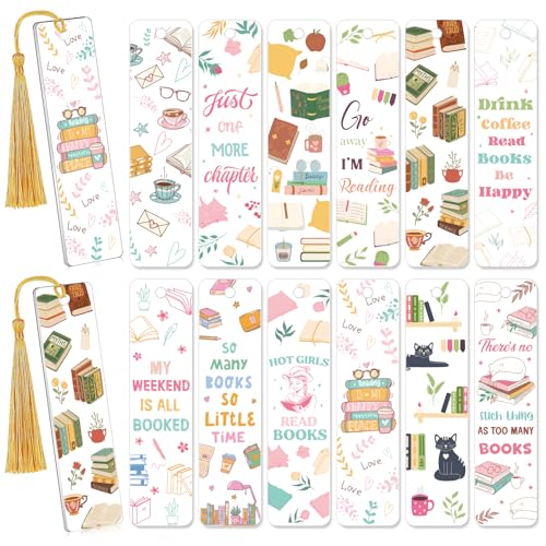 INCOK Reiben Sie auf Transfers zum Basteln – 24 Blatt frische UV-DTF-Verpackung für Acryl-Lesezeichen, heiße Mädchen, Bücher lesen, Uvdtf ästhetische Lesezeichen, Aufkleber, Geschenk für Schwester von INCOK