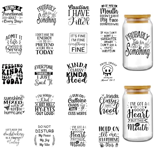 INCOK Rub-on-Transfers zum Basteln – 20 Blatt lustige Papier-Transfer-Aufkleber Glasbecher Wrap für 473 ml Tasse, sarkastische UV-DTF, Tumbler-Wraps, Bastelaufkleber für Laptop, Handyhülle INCOK Rub-on-Transfers zum Basteln – 20 Blatt lustige Papier-Transfer-Aufkleber Glasbecher Wrap für 473 ml Tasse, sarkastische UV-DTF, Tumbler-Wraps, Bastelaufkleber für Laptop, Handyhülle von INCOK