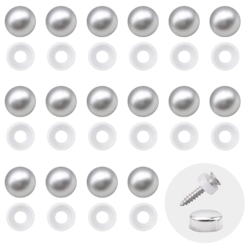 INCREWAY 100 Stück Schraubverschlüsse, Schraubverschluss aus Kunststoff, Schraubverschluss aus Kunststoff verchromt (Silber glänzend) von INCREWAY