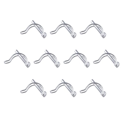 INCREWAY 10PCS Schaft Sperrstift, 8 * 45mm Zink gepflanzt Runde Schleife Draht Sperrstift, Silber Sicherheit Kupplungsstift für Track Farm Rasengarten INCREWAY 10PCS Schaft Sperrstift, 8 * 45mm Zink gepflanzt Runde Schleife Draht Sperrstift, Silber Sicherheit Kupplungsstift für Track Farm Rasengarten von INCREWAY
