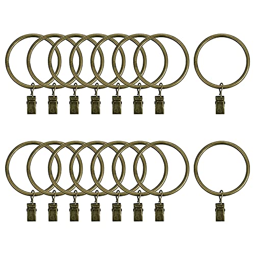 INCREWAY 16 Stücke Vintage Vorhangring, 50mm Eisen Vorhang Clip Gardinenringe mit Clip für Gardinenstangen bis 47 mm von INCREWAY
