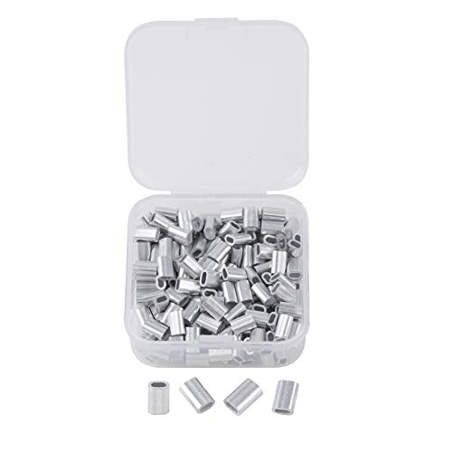 INCREWAY 200 Stück M1,5 Aluminiumhülsen Clip Einzelloch Kabel-Clips für 1,5 mm Durchmesser Drahtseil und Kabel von INCREWAY