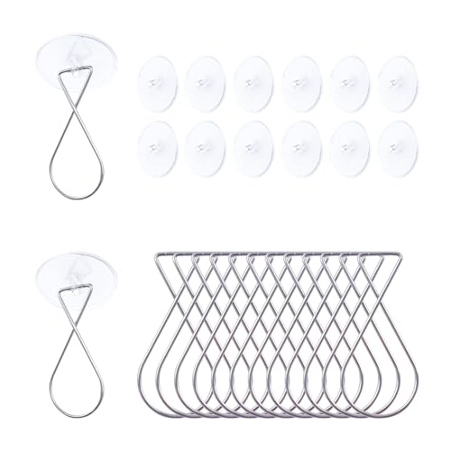 INCREWAY 24 Sets selbstklebender Deckenhänger mit Federstahl-förmigen Gitter-Deckenhaken, geeignet für Weihnachten, Büro, Heimdekoration von INCREWAY