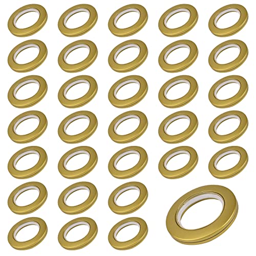 INCREWAY 32 Stück Vorhangösen, 42 mm Innendurchmesser, ABS-Kunststoff, geräuscharm, römische Ringe, DIY (Gold) von INCREWAY