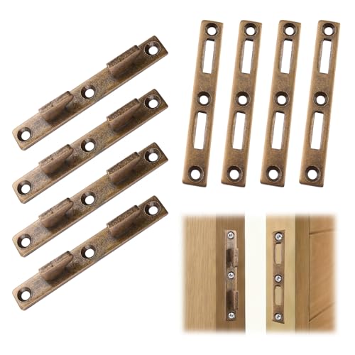 INCREWAY 4 Sets Bettschienenbefestigungen, robuste Bettschienenhalterungen, dunkelblau-graue Bettgestellschienen-Hardware für Schlafzimmer, Holzbett von INCREWAY