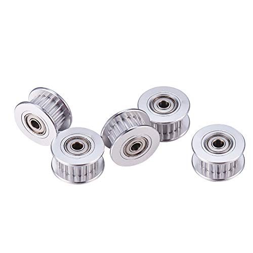 INCREWAY 5 Stück GT2 3 mm Bohrung 20 Zähne Aluminium Spannrolle für 3D-Drucker 6 mm Breite Zahnriemen (Bohrung 3 mm, 20 Zähne) von INCREWAY