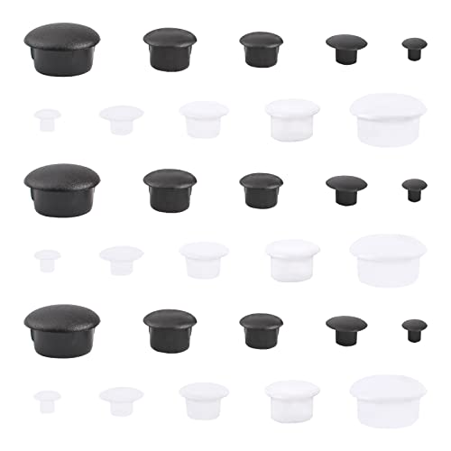 INCREWAY 500 Stück Kunststoff-Lochstopfen, Sortimentskit, Schraubkappen für Möbel, Küchenschrank, Einsatz - Weiß / Schwarz von INCREWAY