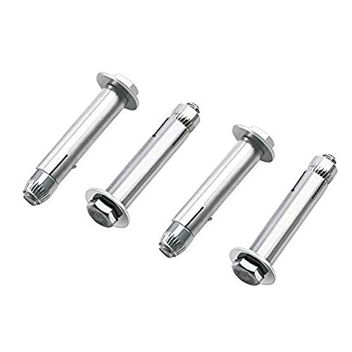 INCREWAY Ankerbolzen, 4 Stücke Silber M6*50 Edelstahl Expansion Schraube Bolzen Sechskant Dehnschraube Externe Sechskantmutter Sleeve Sechskantschrauben-Hülsenanker von INCREWAY