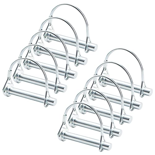 INCREWAY Drahtschlossstifte, 9,4 mm x 66 mm, Karbonstahl, Wellen-Verriegelungsstift, runde Schlaufe, Drahtsperrbolzen für Gleis, Bauernhof, Rasen, 10 Stück von INCREWAY