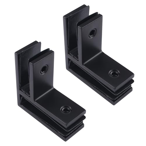 INCREWAY Glas-Clips, 90-Grad-Glas-Clips, Edelstahl-Glasregalstütze, L-förmige Geländerwand zu Glasklemme, Glashalter-Anschluss für 10–12 mm dickes Glas, schwarz, 2 Stück INCREWAY Glas-Clips, 90-Grad-Glas-Clips, Edelstahl-Glasregalstütze, L-förmige Geländerwand zu Glasklemme, Glashalter-Anschluss für 10–12 mm dickes Glas, schwarz, 2 Stück von INCREWAY