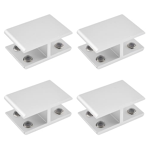 INCREWAY Glasklemme, 4 Stück, verstellbar, doppelseitig, Aluminiumlegierung, Glas-Clip-Klemmhalter für 14–16 mm Dicke, 180 Grad von INCREWAY