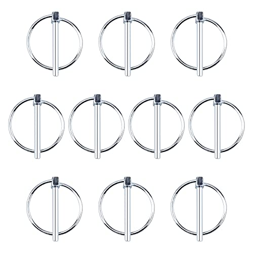 INCREWAY Lynch Pin, 4,5 mm Karbonstahl, Jochend-Verriegelungsstifte, Anhängerschlossstift, Lynch-Haltestifte, Verriegelungsstift-Verschlüsse für Gleisfarm, Rasen, Silber, 10 Stück von INCREWAY