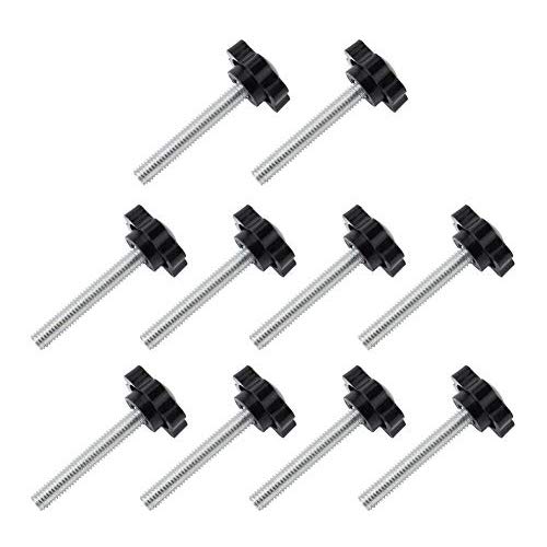 INCREWAY Rändelschraube, M6 x 30 mm, Pflaumenblütenform, Gewinde, gerändelte Rändelschraube, Griffknöpfe, Klemmschraube für Maschinenriegel, 10 Stück von INCREWAY