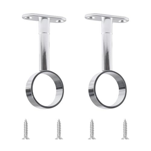 INCREWAY Robuste Gardinenstangenhalterungen, verstellbare Decken-Wandhalterung, Stützen für 25 mm Stangen, Deckenvorhangstangenhalterungen für Fenstervorhänge, Kleiderschrank, Duschvorhänge, 2 Stück von INCREWAY