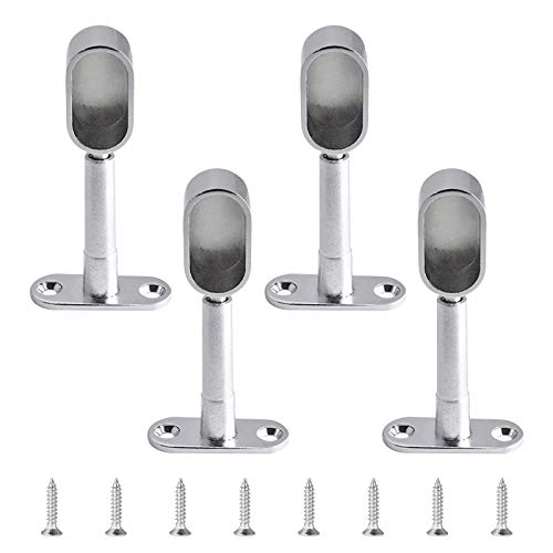 INCREWAY Schrankstangenstütze, 4 Stück, Zinklegierung, verstellbar, oval, Kleiderstange, Endhalterung für Schrank, Kleiderschrank im Schlafzimmer, Badezimmer INCREWAY Schrankstangenstütze, 4 Stück, Zinklegierung, verstellbar, oval, Kleiderstange, Endhalterung für Schrank, Kleiderschrank im Schlafzimmer, Badezimmer von INCREWAY