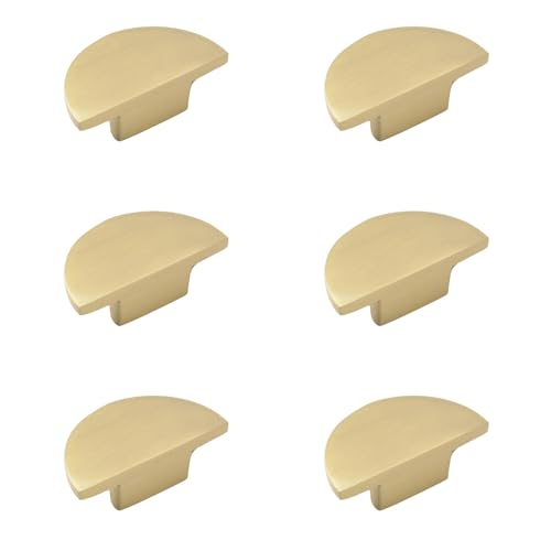 INCREWAY Schubladengriffe aus massivem Messing, Halbmond-Schubladengriffe, halbrund, Möbelgriff, goldfarben, moderne Kupfer-Hardware-Knäufe, dekorative Türknäufe von INCREWAY