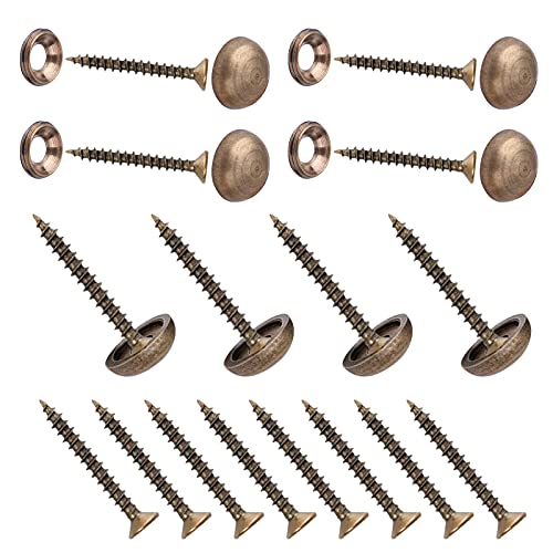 INCREWAY Spiegelschrauben, 8 Stück dekorative Messing-Spiegelschrauben, Spiegelnägel, Schraubdeckel, Abdeckungen mit Kuppel und Unterlegscheiben (15 mm) von INCREWAY