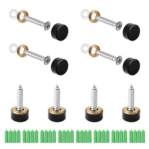 INCREWAY Spiegelschrauben aus reinem Kupfer, Schwarz, 20 Sets, 10 mm, einfache Spiegelnägel, dekorative Kappen, Spiegelschrauben, Kappen INCREWAY Spiegelschrauben aus reinem Kupfer, Schwarz, 20 Sets, 10 mm, einfache Spiegelnägel, dekorative Kappen, Spiegelschrauben, Kappen von INCREWAY