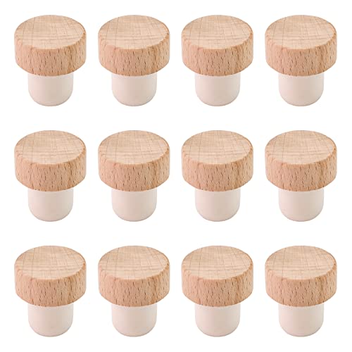 INCREWAY Weinstopfen aus Holz und Gummi, T-Form, 12 Stück von INCREWAY