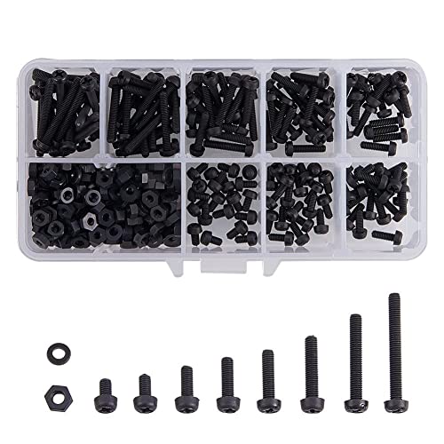 INCREWAY M3 x 5/6/8/10/12/15/20 / 25mm Nylon Schwarz, 480-tlg von INCREWAY