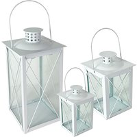 3er Laternen Set Metall weiß 16/20/36cm-DMC8108W-3 von INDA-EXCLUSIV