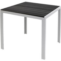 Alu Non-Wood Gartentisch silber/schwarz 90x90x74cm-D726911 von INDA-EXCLUSIV