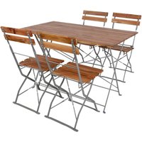 Biergarten Set klappbar 120x70cm + 4 Stk Klappstuhl-DBG1002+4xDBG1000 von INDA-EXCLUSIV