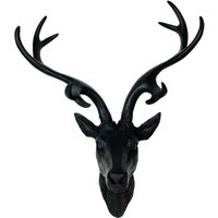 Hirschkopf mit Geweih 48 x 32 x 61 cm Schwarz-DMC8040 von INDA-EXCLUSIV