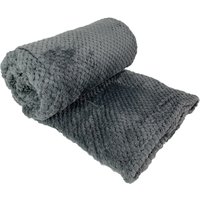 Inda-exclusiv - Hochwertige Jacquard Flanell Kuscheldecke 155x200cm Anthrazit-D942920-Anthrazit von INDA-EXCLUSIV