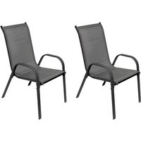 Inda-exclusiv - 2 Stück Stapelsessel Metall kd - Textilen Grau / Anthrazit-DMC330881-2 von INDA-EXCLUSIV