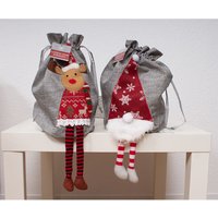 Inda-exclusiv - 2er Set Geschenktasche Weihnachtsmann / Elch-D290632-2er von INDA-EXCLUSIV