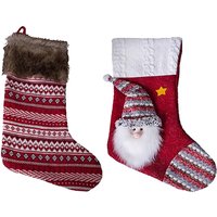 Inda-exclusiv - 2er Set Weihnachts-Socken mit Applikation-D290588-2er-Weihnachtsmann von INDA-EXCLUSIV