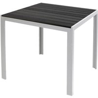 Inda-exclusiv - Alu Polywood Gartentisch silber/schwarz 90/150/180cm-D726911-var von INDA-EXCLUSIV
