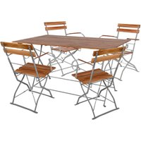 Inda-exclusiv - Biergarten Set klappbar 120x60cm + 4 Stk Klappstuhl mit Armlehne-DBG1003+4xDBG1001 von INDA-EXCLUSIV