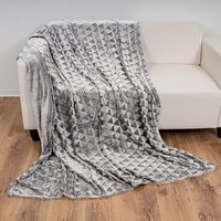 Inda-exclusiv - Flanell Wohndecke 150x200cm-D943996-Grau von INDA-EXCLUSIV