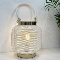 Inda-exclusiv - led Tischlampe Laterne Dekolampe -D781289-Weiß von INDA-EXCLUSIV