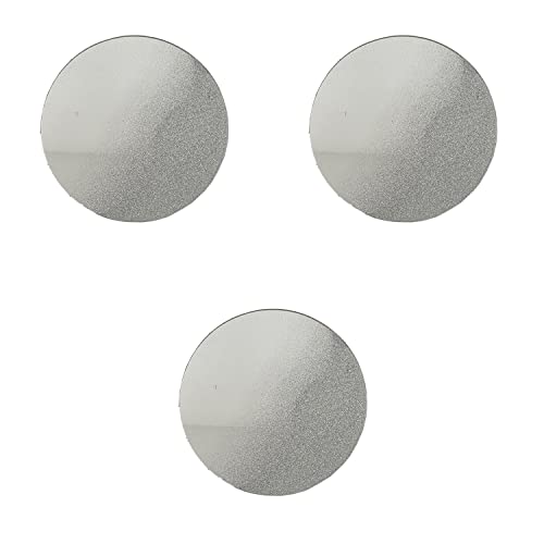 INDA-Exclusiv 3 Stück Glas Spiegel Untersetzer Unterlage Glasuntersetzer Glitzer Silber rund Ø20cm von INDA-Exclusiv