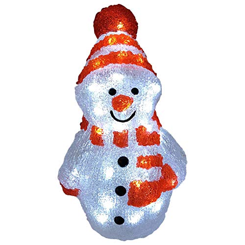 Acryl Schneemann Beleuchtung Figur kaltweiß 80 LEDs Strombetrieb Weihnachtsbeleuchtung Außenbeleuchtung von INDA-Exclusiv