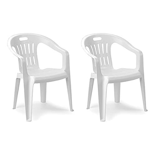 INDA-Exclusiv 2er Set Kunststoff Stapelstuhl Gartenstuhl Bistrostuhl Gartensessel Balkonstuhl Balkonmöbel Gartenmöbel Weiß stapelbar INDA-Exclusiv 2er Set Kunststoff Stapelstuhl Gartenstuhl Bistrostuhl Gartensessel Balkonstuhl Balkonmöbel Gartenmöbel Weiß stapelbar von INDA-Exclusiv