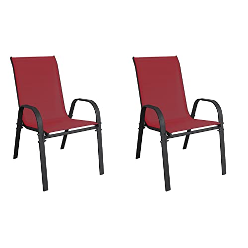 INDA-Exclusiv 2er Set Metall Stapelsessel Gartenstuhl Gartensessel stapelbar mit Textilenbespannung Balkonmöbel Gartenmöbel Terrassenmöbel Anthrazit - Bordeauxrot INDA-Exclusiv 2er Set Metall Stapelsessel Gartenstuhl Gartensessel stapelbar mit Textilenbespannung Balkonmöbel Gartenmöbel Terrassenmöbel Anthrazit - Bordeauxrot von INDA-Exclusiv