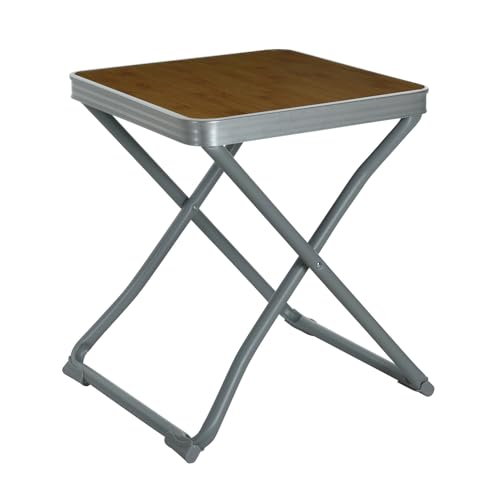 INDA-Exclusiv 2in1 Camping Klapptisch -Campingstuhl Hocker Camping Gartentisch Fußhocker - Ultraleicht aus Aluminium - L40xB40xH47cm von INDA-Exclusiv