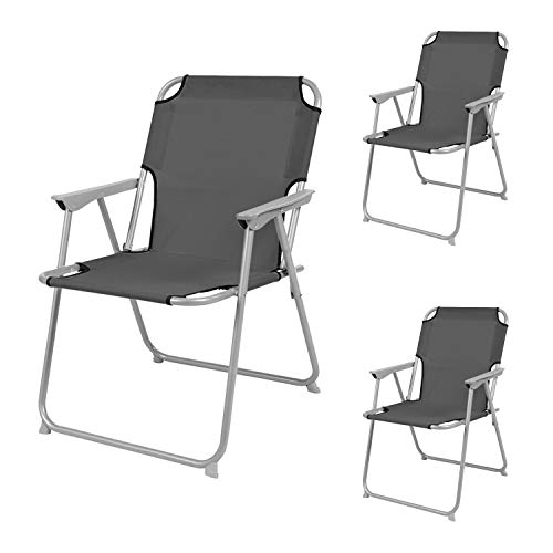 INDA-Exclusiv 3er Set Campingstuhl Faltstuhl Klappstuhl Anglerstuhl Regiestuhl Metall Stoff Oxfort B 53 x T 46 x H 74 cm von INDA-Exclusiv