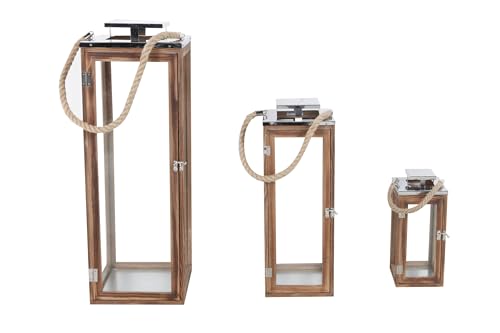 INDA-Exclusiv 3er Set Laternen Gartenlaternen aus Holz mit Edelstahldach Stalllaternen Massivholz Windlicht ca.14x14x31 cm + 19x19x51cm + 70x24x24cm INDA-Exclusiv 3er Set Laternen Gartenlaternen aus Holz mit Edelstahldach Stalllaternen Massivholz Windlicht ca.14x14x31 cm + 19x19x51cm + 70x24x24cm von INDA-Exclusiv